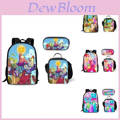 Fall Guys Printable Nylon School Bag Lunch Box Pencil Case Combo For Kids And Teens