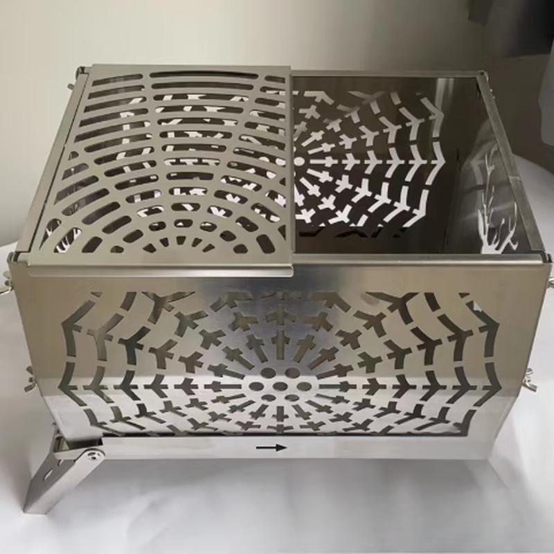 OEING Outdoor Portable Folding Fire Pit & BBQ Grill