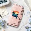 Vintage Beach Pattern Wallet Casual Multi Card Holders Purse Portable Daily Use Clutch Bag 