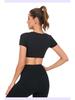 Women's Quick-Dry Short Sleeve Yoga Top - Breathable, Elastic, Tight-Fit, Summer Sport Apparel