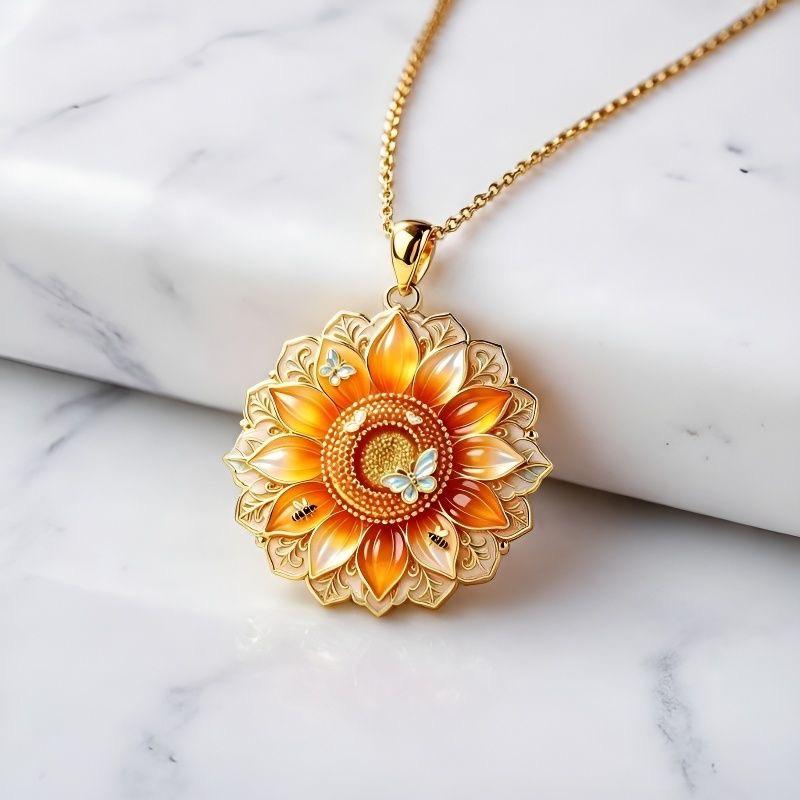 Nine-tailed Fox Enamel Pendant Necklace Waterproof Chinese Traditional Jewelry Durable Chain for Women Graduation Gift