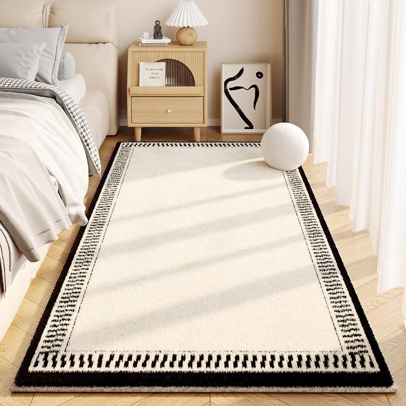 Schlafzimmerteppich Schmutzabweisender Bettvorleger Haushalt Dick Rutschfest Teppich Leicht zu Pflegen