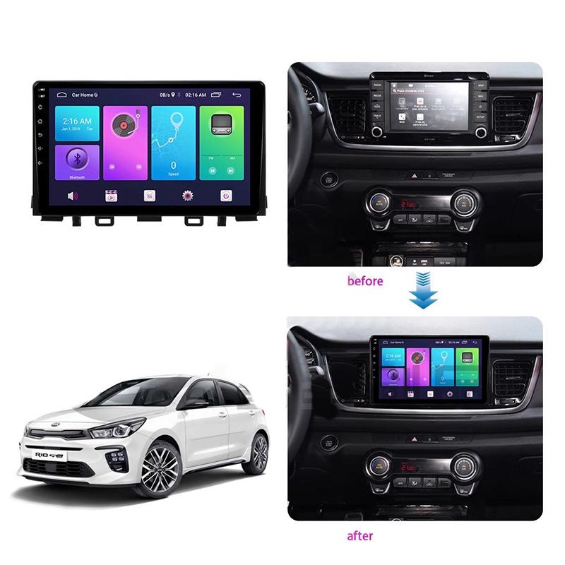 Car Multimedia Frame Car Radio Audio Frame Dashboard Panel 9" Fascias For Kia Rio IV 2017 2018 2019 2020 2021
