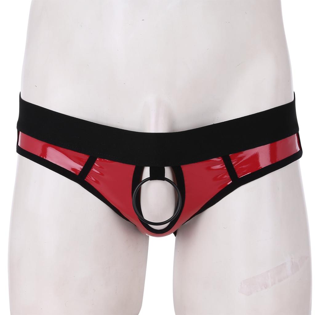 Men's Jock Strap Faux Leather Hot Thong Underwear