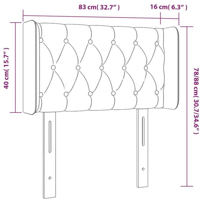 VidaXL Tête de Lit à LED Meuble de Chambre à Coucher Accessoire de Lit Simple Tête de Cadre de Lit Intérieur Taupe 3123550