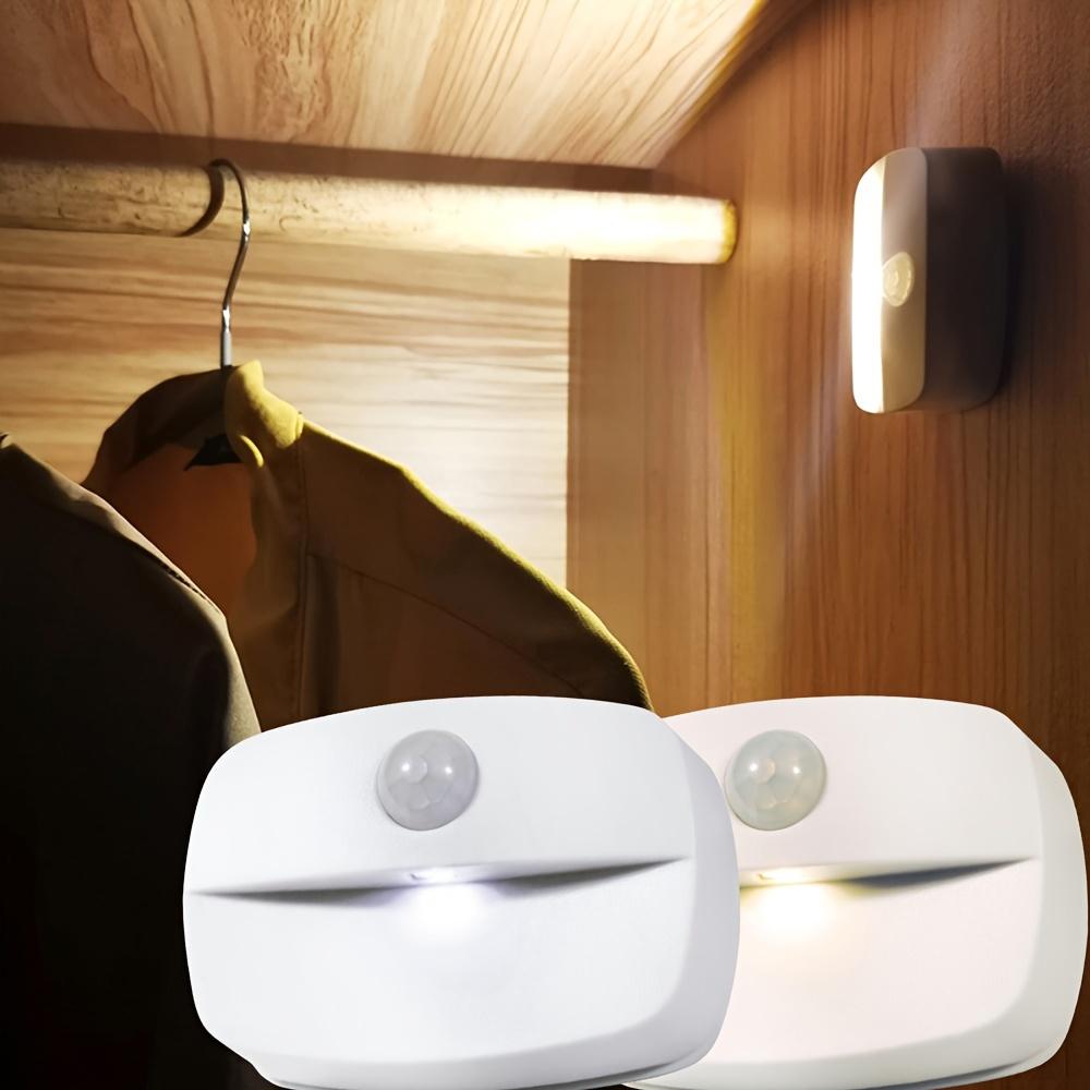 1pc Motion Sensor Intelligent Night Light, Battery Box Cabinet Light, Suitable For Bedroom, Staircase, Wardrobe, Bedside, (without Battery)