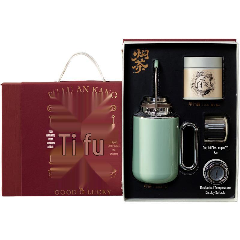 Tang Song Green Kettle with Handle: Stainless Steel Insulated Teapot for Household & Outdoor Use, Gift Box Set - Ideal Business Gift