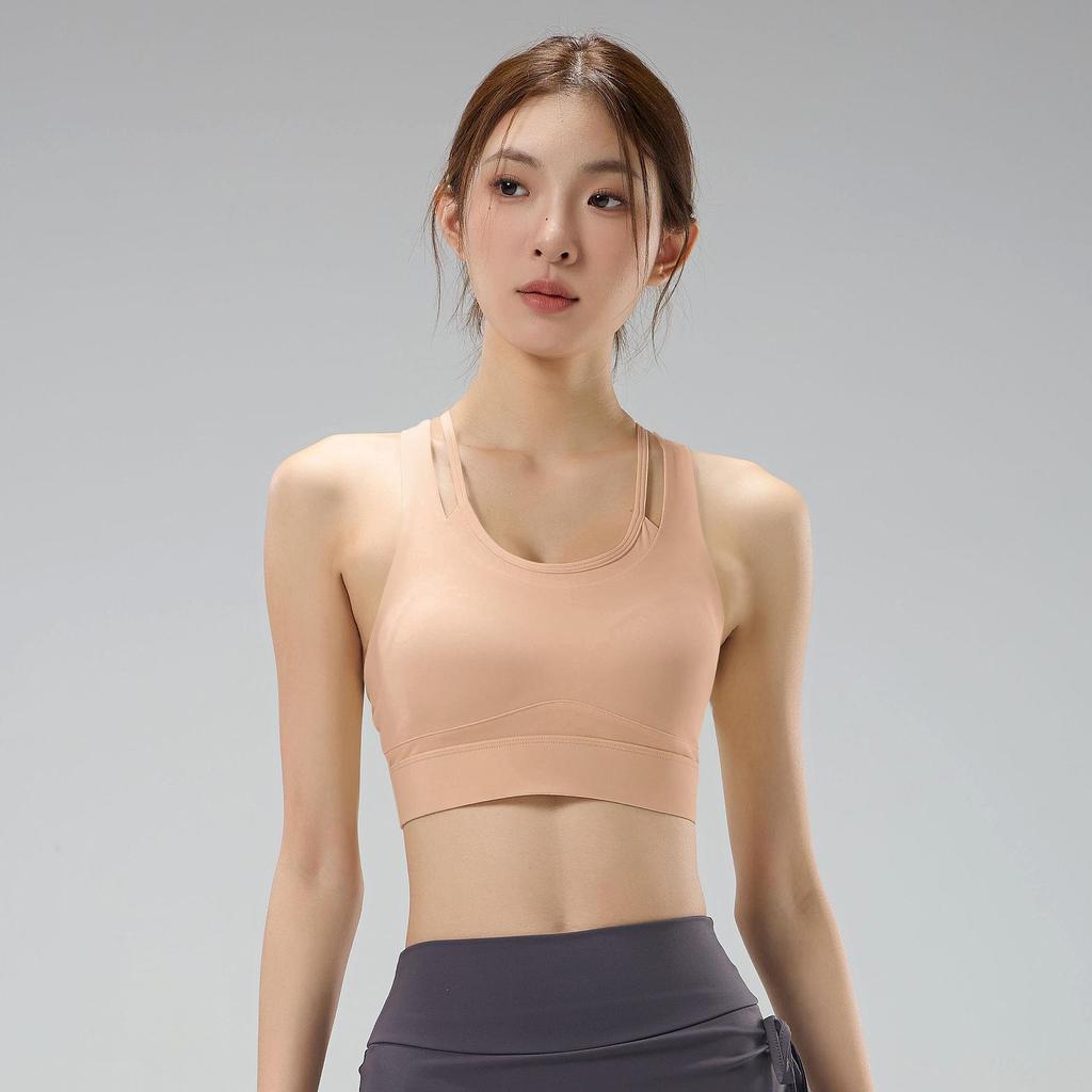 Women's High-Intensity Shockproof Workout Bra - Skin-Friendly, Beautiful Back Design for Pilates, Running, and Yoga.