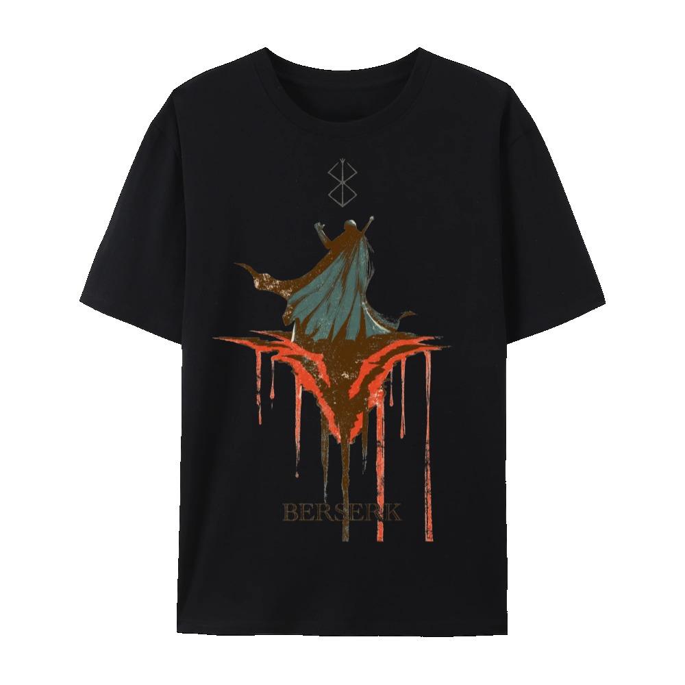 Tricou Grafic din Bumbac Berserk Gess & Griffith, Anime Japonez Unisex Mânecă Scurtă Gât Rotund