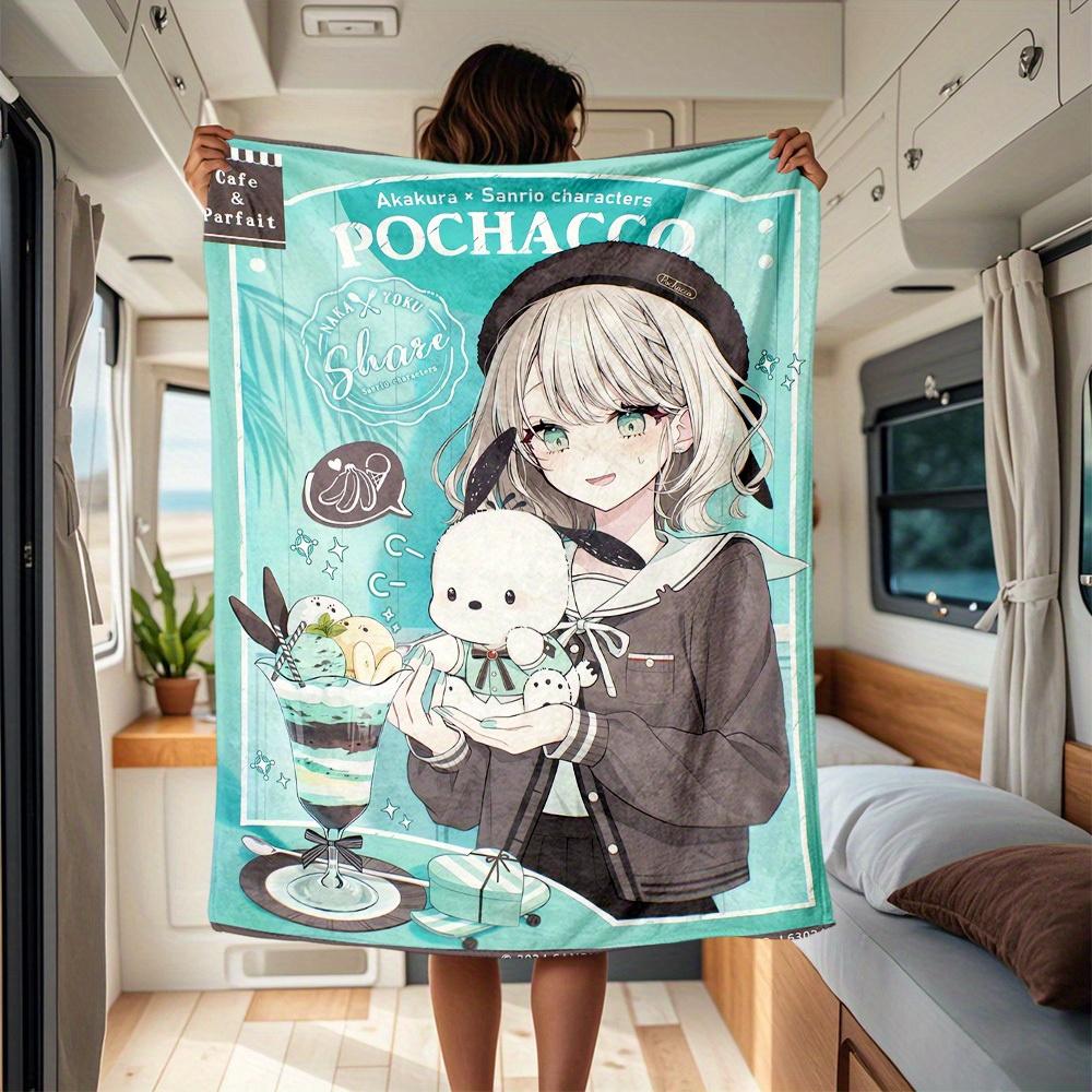 

1pc Cute, Sweet, PachaDog RV flannel blanket, pattern printed blanket, sofa bed couch car office camping travel warm comfortable soft blanke 130x150cm