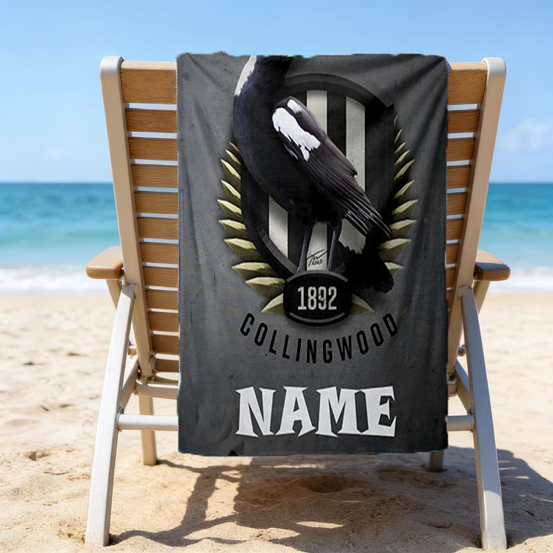1pc Football17 Beach Towel with Custom Name, Beach/Swimming/Bath/Picnic/Camping Towel, Suitable for Seaside Beaches