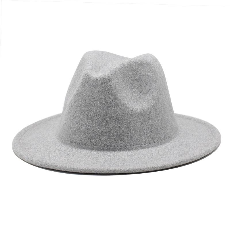 High-Quality Woolen Top Hat Women'S British Retro Rolled-Brimmed Jazz Hat Men'S Casual Felt Hat Top Hat Lmn431