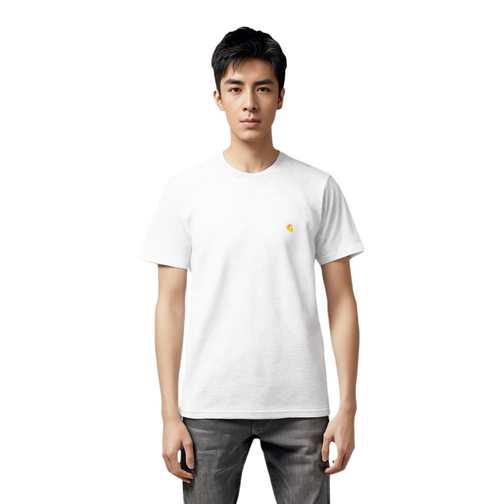 Carhartt WIP S/S Chase T-Shirt Ash Heather/Gold Men Streetwear I026391-00J-XX
