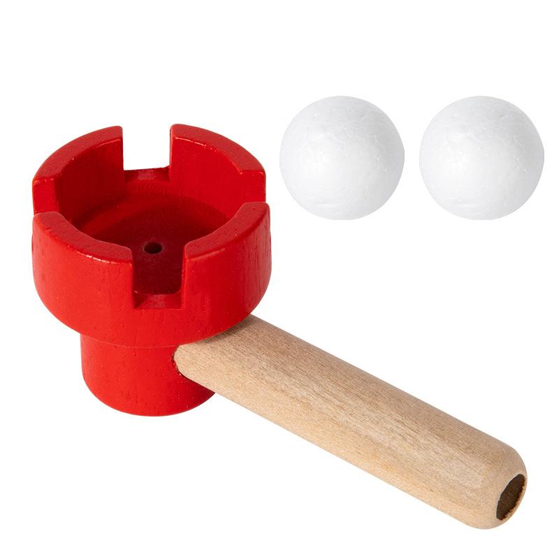 Kinder Holzschwebekugel Magie Klassisch Nostalgisch Pusteball Schwebekugel Lungenkapazität Blasübung