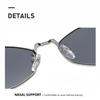 Fashionable Rhombus-Shaped Metal Sunglasses for Women, Versatile for Street Photography, Uv Protection Sunshade Glasses