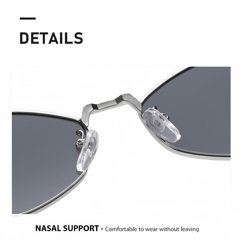 Fashionable Rhombus-Shaped Metal Sunglasses for Women, Versatile for Street Photography, Uv Protection Sunshade Glasses