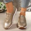 Fashion Fashion Gold Silver Platform Sneakers Women Spring Autumn Lace Up Plus Size Casual Sneakers Woman Comfort Non Slip Sport Shoes