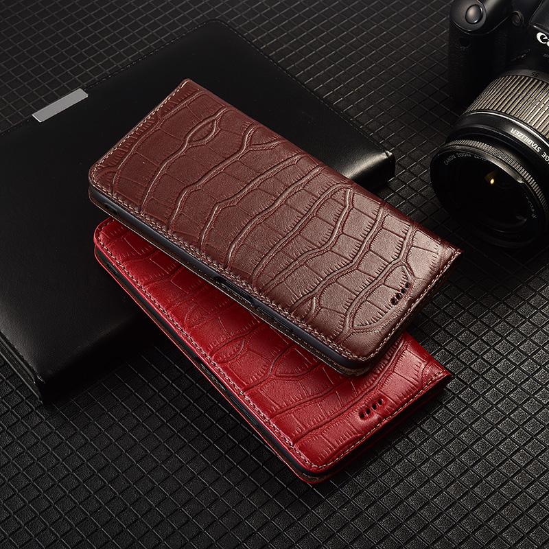 Crocodile Belly Genuine Leather Flip Case for Infinix Hot 20 20i 30 30i 40 40i 50 50i 60 60i Pro Plus Play NFC Wallet Cover Case