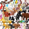MOC Animale Cuburi de Construcție Capră Oaie Papagal Vidră Vacă Câine Pisică de Companie Panda Leopard Tigru Porc Grădină Zoologică Cerb Urs Vultur Cuburi Jucării Cadou