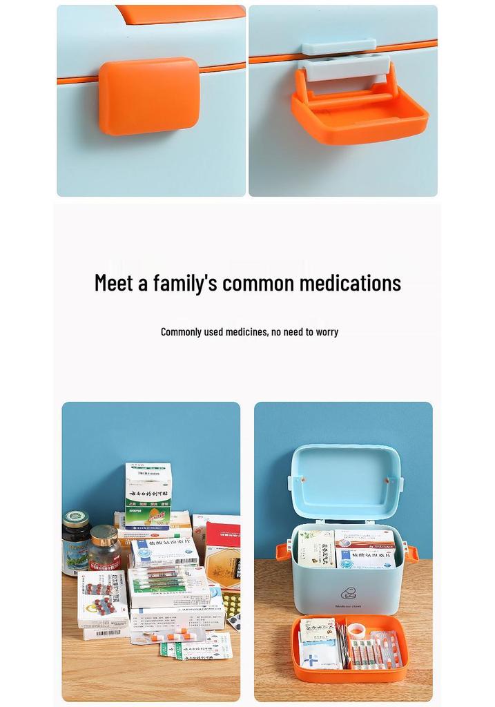 Large Capacity Multi-Layer Family Medicine Box for Emergency Storage