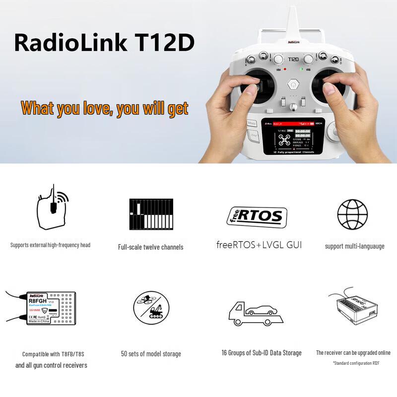 Radiolink T12D Radio Controller with ELRS Module & Receiver