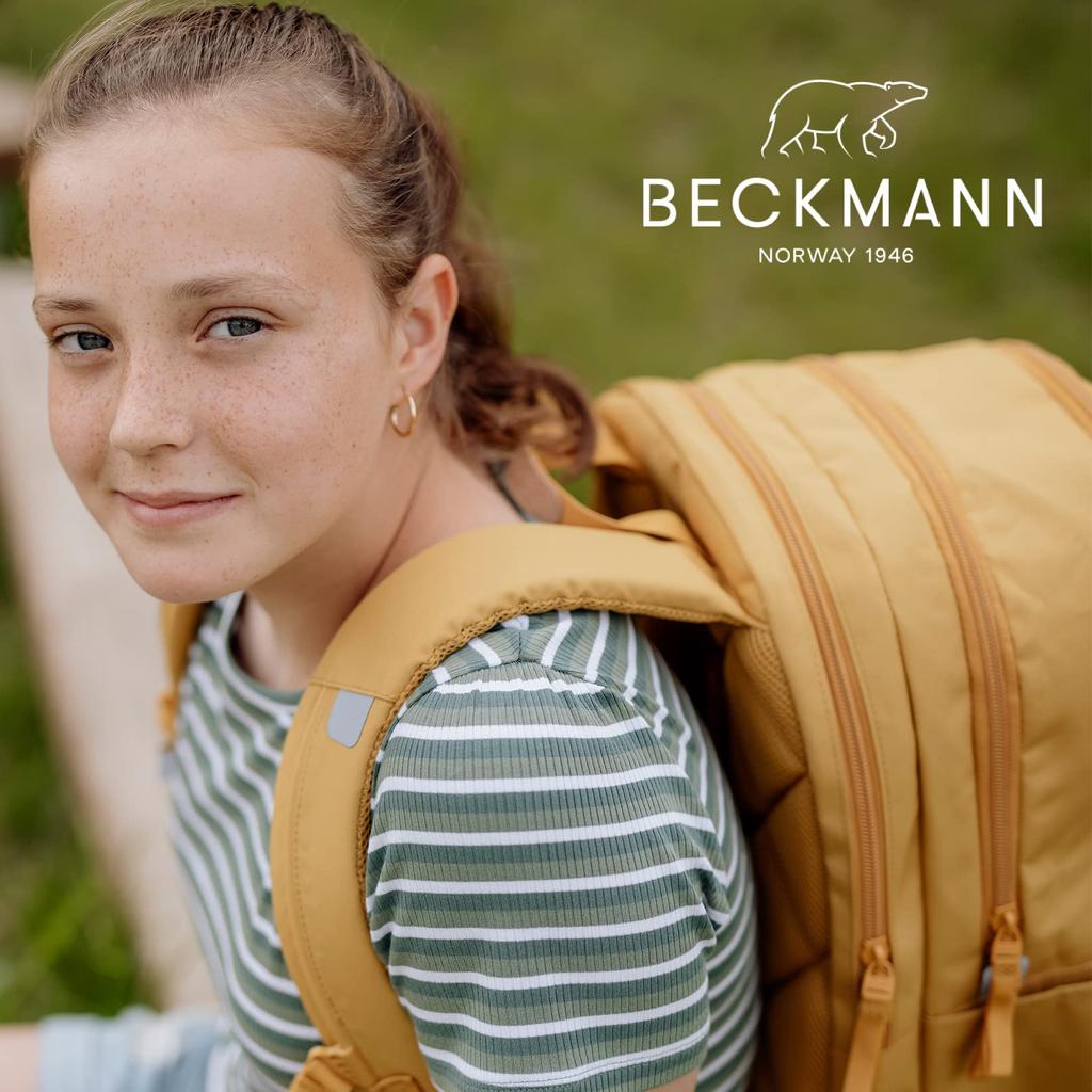 Beckman Norwegian Backpack URBAN Midi Yellow Kids Rucksack Scandinavian Ergonomics Lightweight Rain Cover Included [BECKMANN] Women's