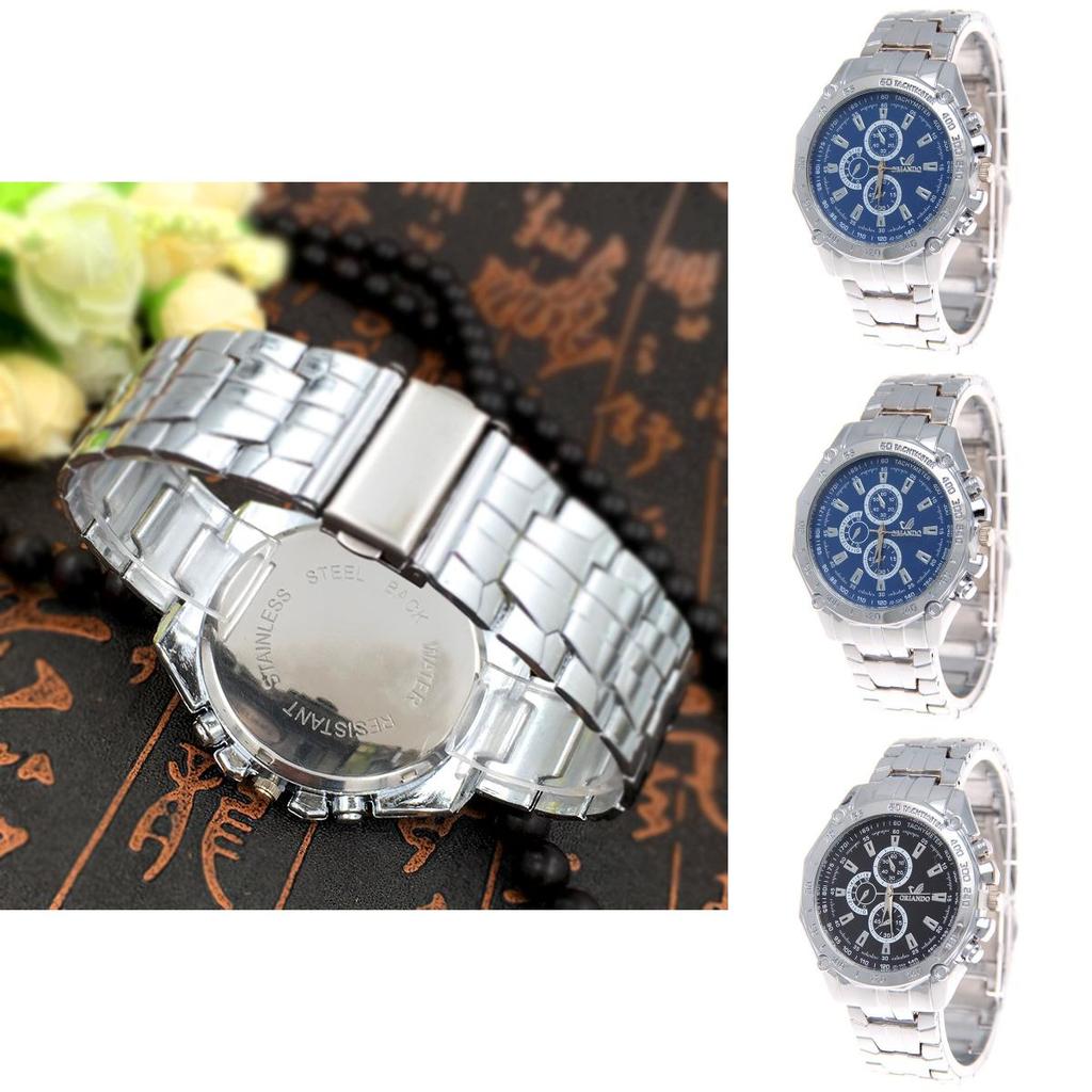 Stylish Men Steel Band Watch Business Alloy Timepiece Casual Wear Accessory