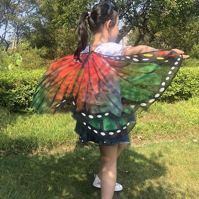 Women Festival Sparkling Costume Dress Asymmetrical Gilding Butterfly Wings Cape Fairy Wing Butterfly Wings Shoulder Straps