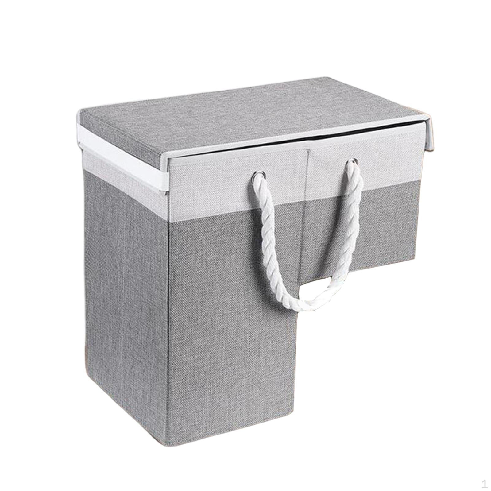 

Stair Basket with Handles Foldable L Shaped Household Storage Bin Staircase for Clothes Tools