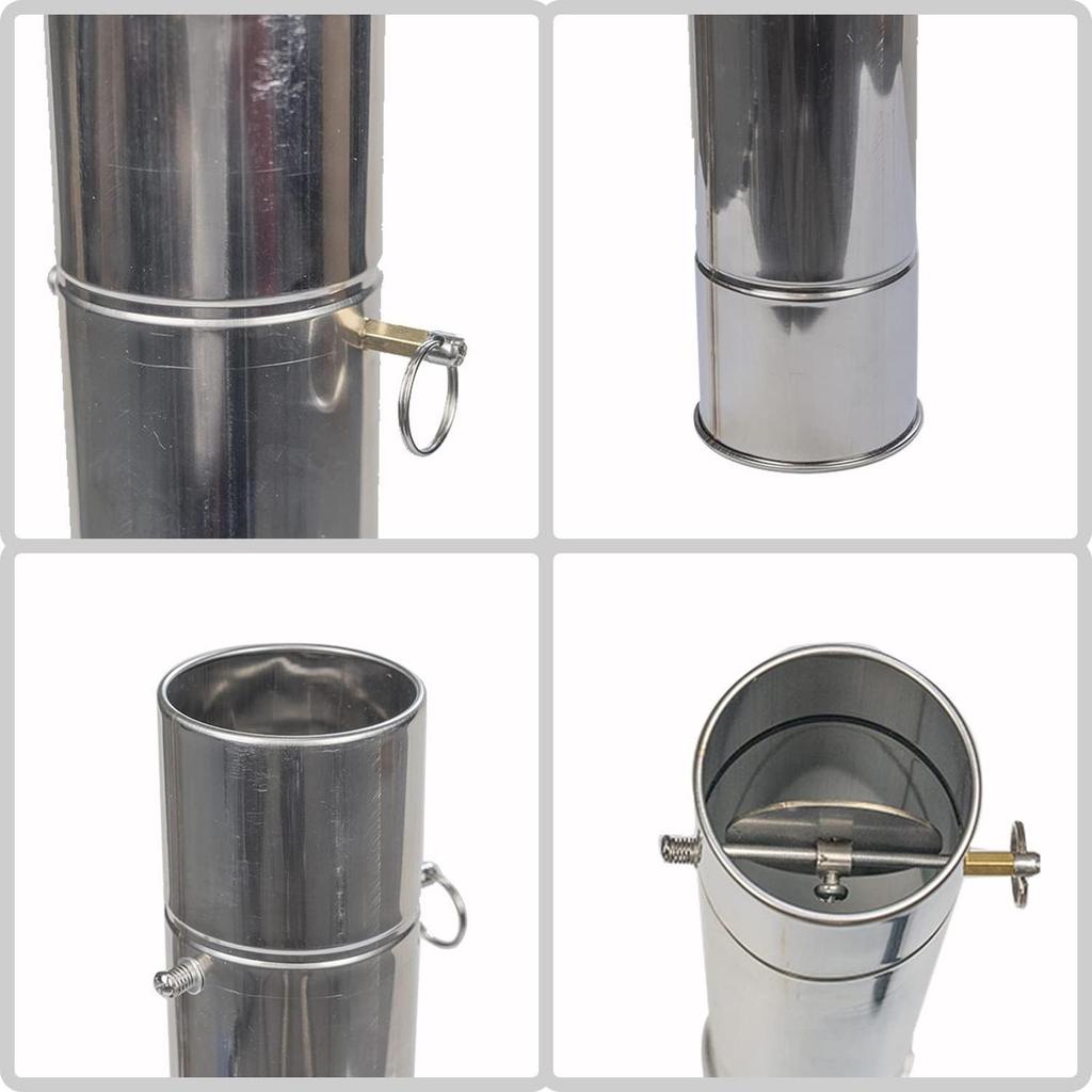 Camping Stove Chimney Pipe Lightweight Stainless Steel Exhaust Tube Mesh Guard for Outdoor Tent Heater