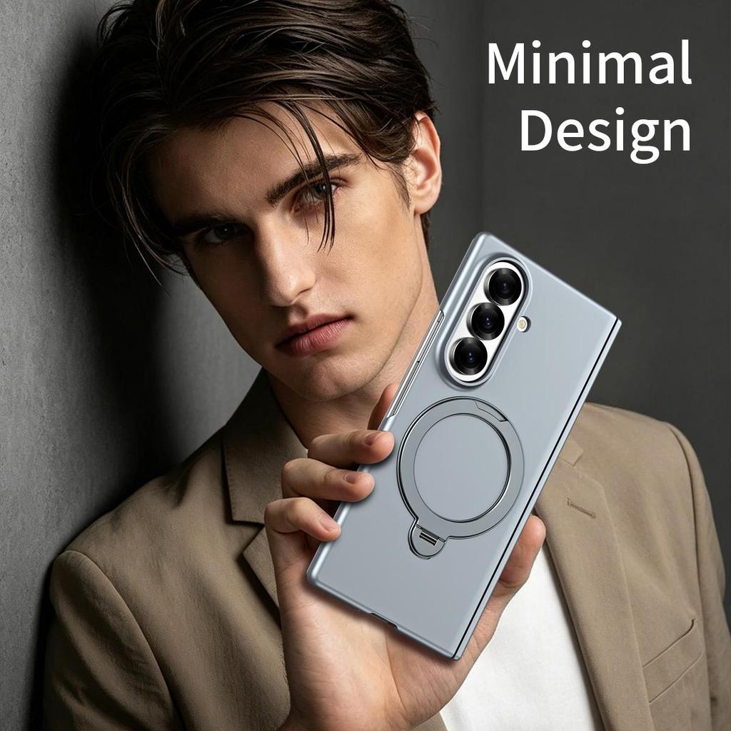 For Samsung Galaxy Z Fold8 Wide /Ultra /Z Fold7 6 5 4 Fashion Premium Skin Feel Shockproof Case Hinge protection Shell Phone Back Cover Ring Stand