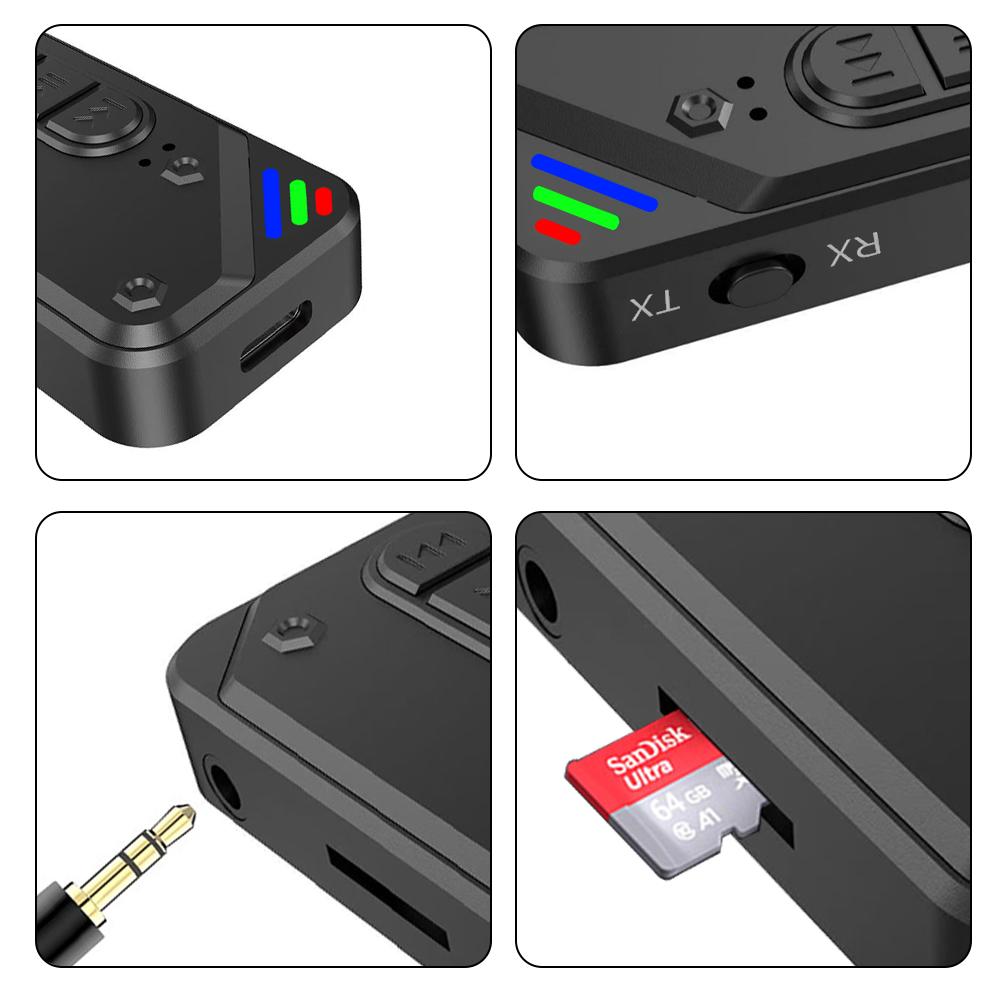 4-IN-1 Bluetooth 5.3 Receiver Transmitter FM Stereo AUX 3.5mm Jack Wireless Audio Adapter Remote Control For TV Speaker Car Kit
