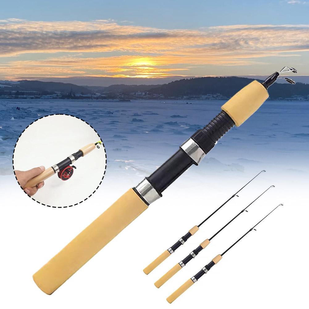 55/65/75cm Ice Fishing Rod Portable Shrimp Fishing Pole LightWeight River Comfortable Grip Carp Tackle Pesca Fishing Equipment