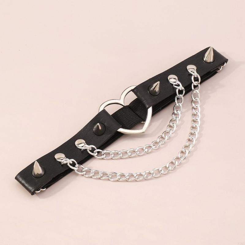 Modern Heart Hollowed Leg Chain Leg Jewelry for Music Festival and Night Party F3MD