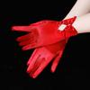 Hand Sleeve Prom Dinner Gloves Pearl Bow Gloves Satin Mittens Wedding Bridal Gloves Women Gloves