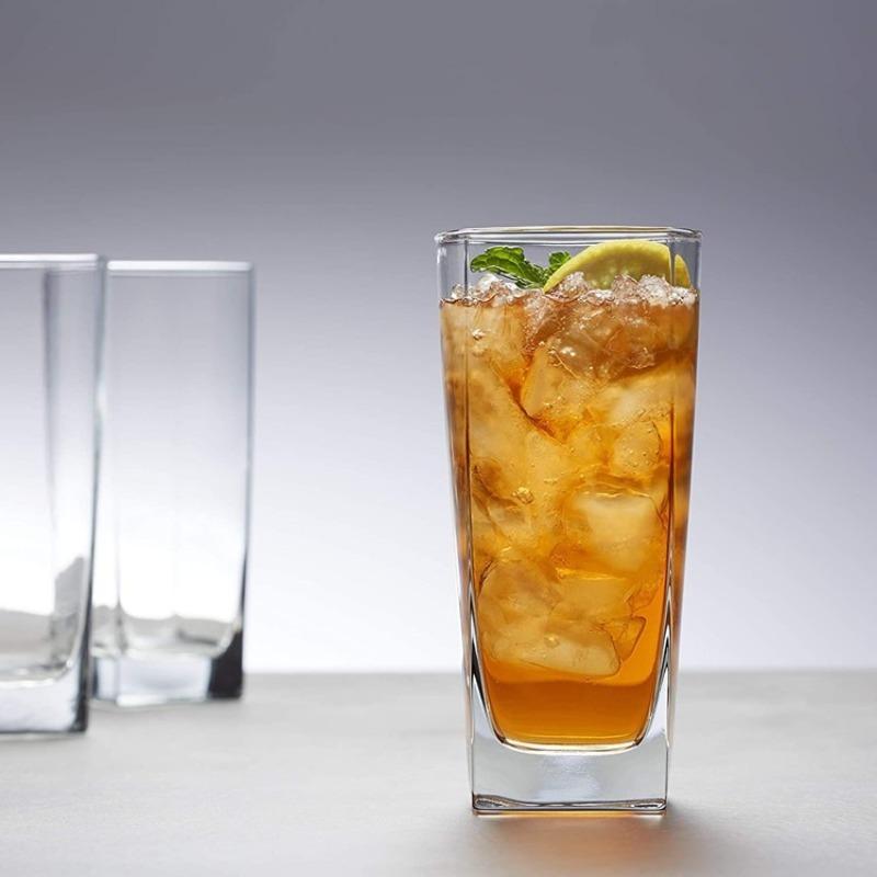 210ml/220ml/260ml/280ml Outdoor Picnic Thickened Square Glass Cups Bar KTV Whisky Cups Transparent American Latte Coffee Cups