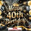 Party Backdrop 40Th Birthday Stars Crown Sparkle Flat Parties Balloons Golden Numbered Celebration Photo Booth Front Door Decor