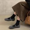 French outer wear Mary shallow mouth single shoes autumn new retro temperament flat beanie shoes