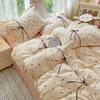 3pcs Korean style Duvet Cover Set (1*Duvet Cover + 2*Pillowcase, Without Core), Cute bow Bedding Set