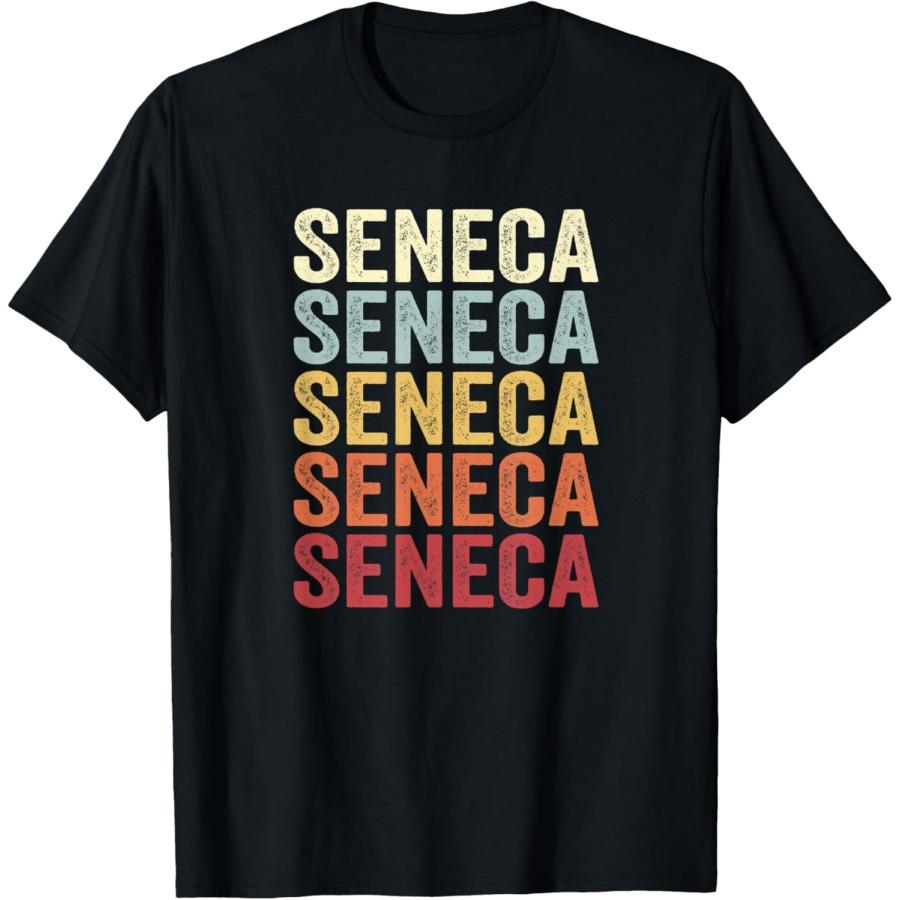 Seneca South Carolina Seneca SC Retro Vintage Text T-Shirt XXXXXL чёрный