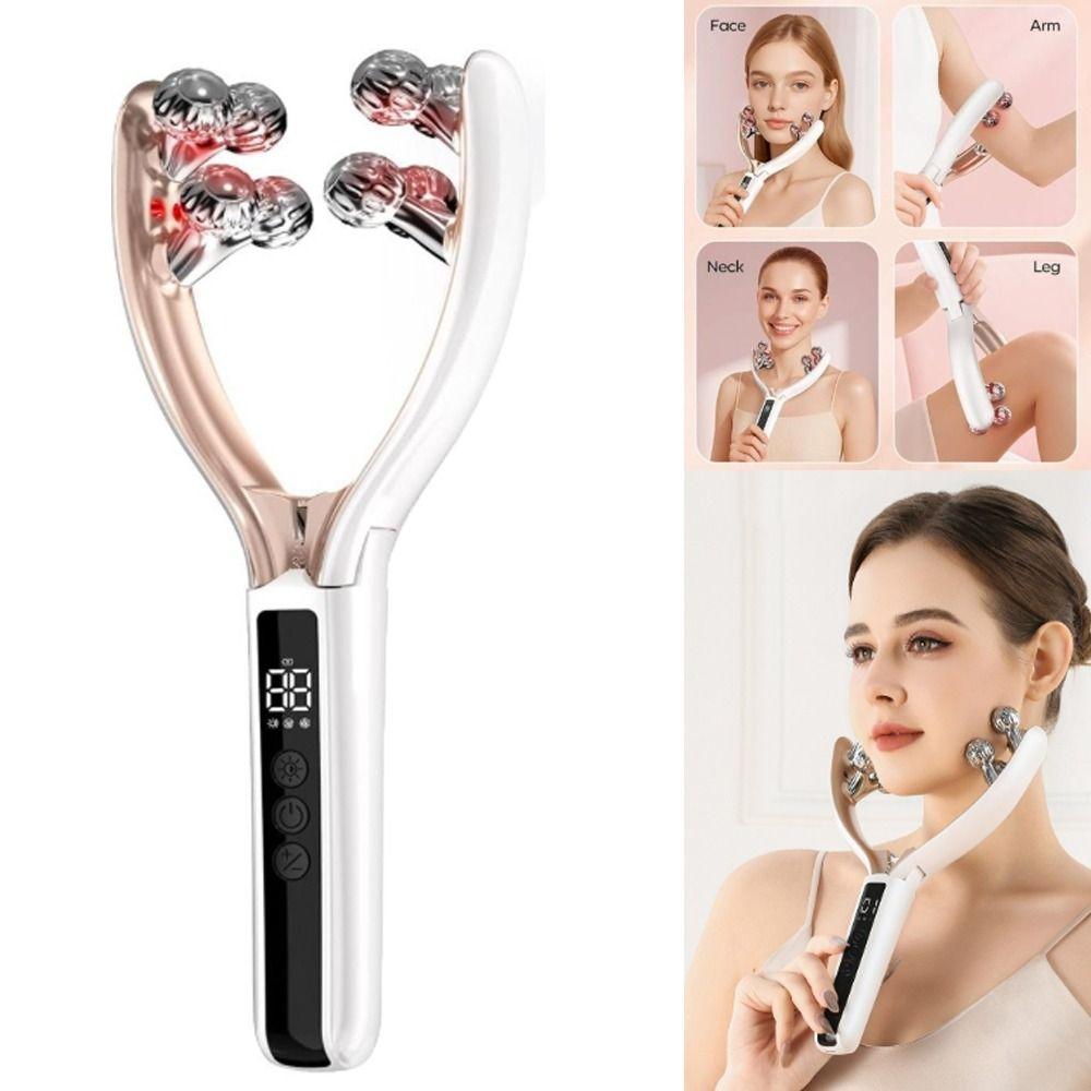 8 Round Massage Ball Wireless Microcurrent Facial Massager with 3D Roller Face-lifting tool