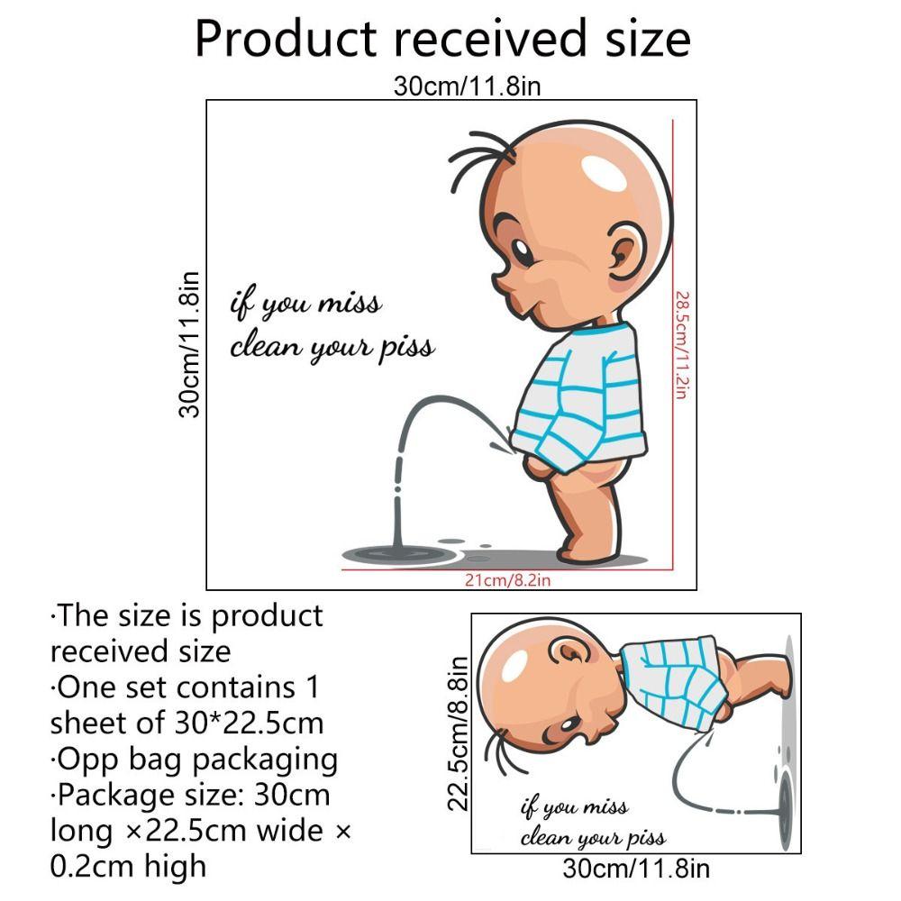 Self-adhesive Toilet Decals Easy to Scrub Bowl Lid Art Mural Children Pee Sticker  Children's Room