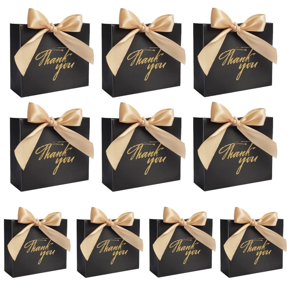 10 Pack Thank You Gift Bags Kraft Paper Material Candy Treat Boxes Mini Gift Bags Christmas Gift