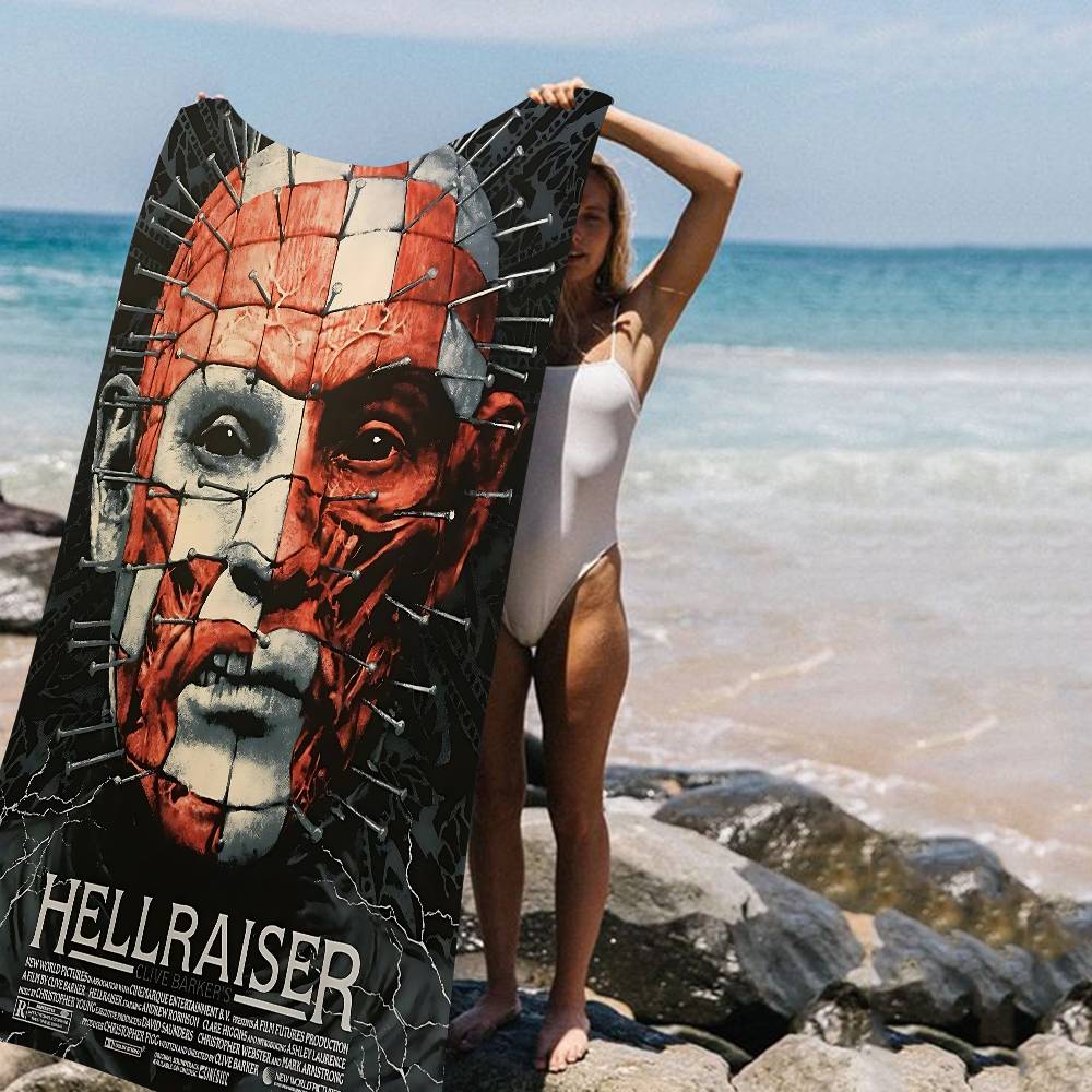 

H-Hellraiser MOVIE Bath Towel Microfiber Soft Water Absorbing Breathable For Girl Kids Decorative Cartoon Beach Towel W40*H60(CM)