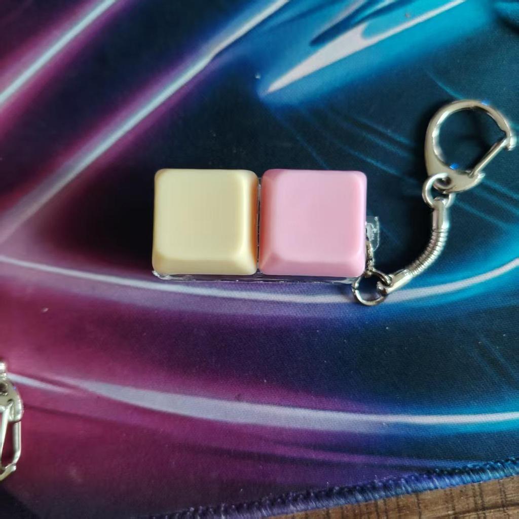 Cross-Shaped Macaron Mechanical Keychain: 4-Key/9-Key Button Stress Relief Switch Tester