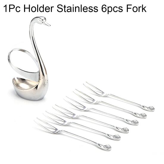 1/7Pcs Stainless Steel Swan Shape Tableware Storage Holder K Spoon Cutlery