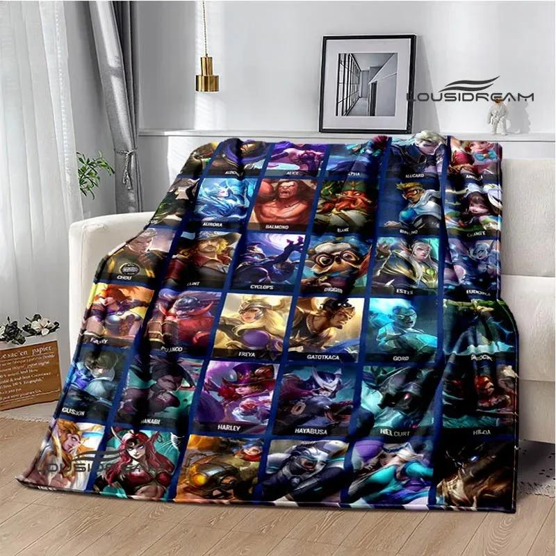 Mobile Legends Bang Bang Cartoon Printed Blankets Fashion Warm Flange Blanket Home Travel Blanket Bed Linings Birthday Gift