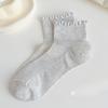Silk-silk Wooden-ear Short Booties for Women in Summer, Lightweight Mesh Breathable Low-top Lace Women's Short Socks