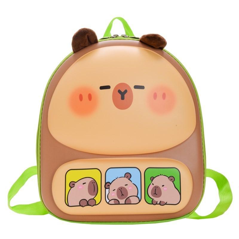Kids School Backpack Featuring Cartoon Capybara With Lightweight Pvc For Children