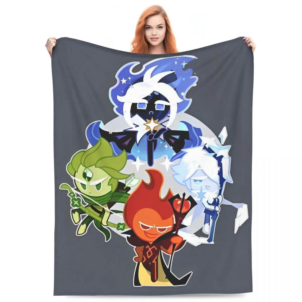 Cookie Run Kingdom Fleece Throw Blankets Action Gacha Game Blanket for Bed Couch Super Warm Bedding Throws